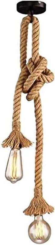 Doppelkopf-Kronleuchter, Hanfseil-Kronleuchter, industrielle Deckenleuchte, für Haushalt, Wohnzimmer, Balkon, Esszimmer ...