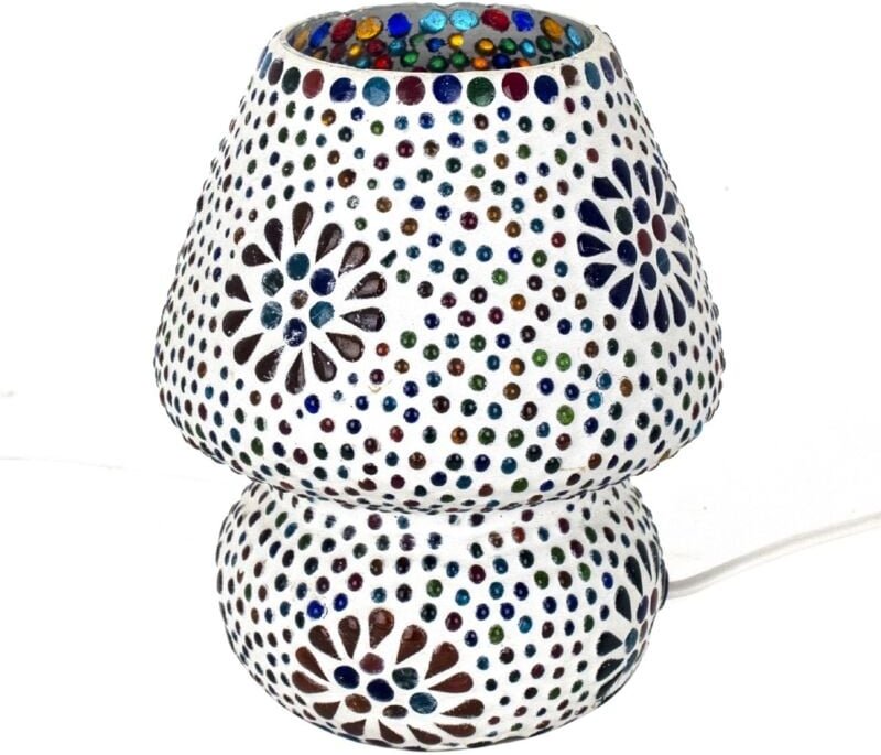 Signes Grimalt - Marokkanische Pilzlampen Weiße Schreibtischlampe - 18x13x13cm