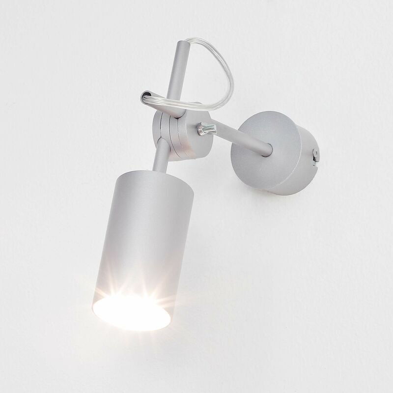 Schwenkbarer Wandstrahler in silber