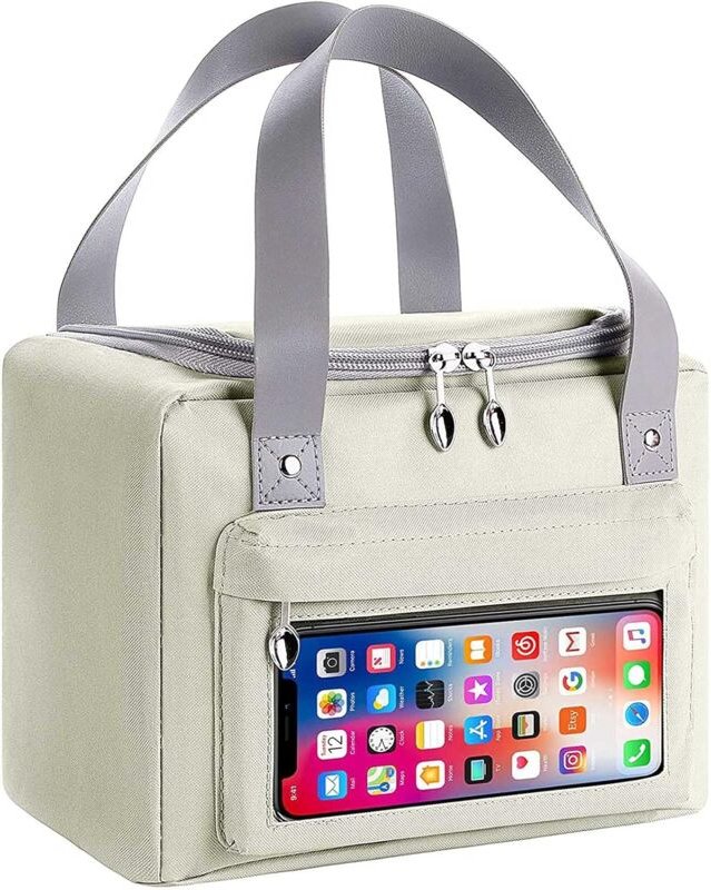 Ersandy - Essenstasche/Kühltasche/Wärmedämmtasche/Schulter-Lunchtasche mit Touchscreen-Tasche, faltbar, wasserdicht, Oxf...