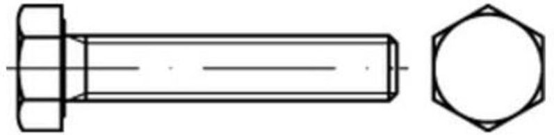 Sechskantschraube din 933 vg m 22 x 50 10.9