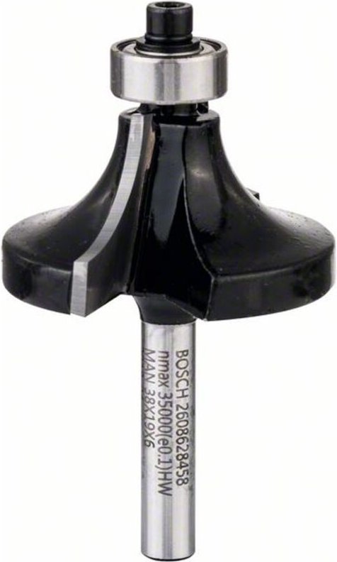 Abrundfräser 6 mm, R1 12,7 mm, d 38,1 mm, l 18,6 mm, g 60 mm - Bosch