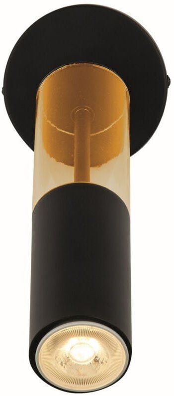 Searchlight - Deckenleuchte Deckenlampe Flurleuchte Bernstein-Optik Baustahl schwarz matt GU10