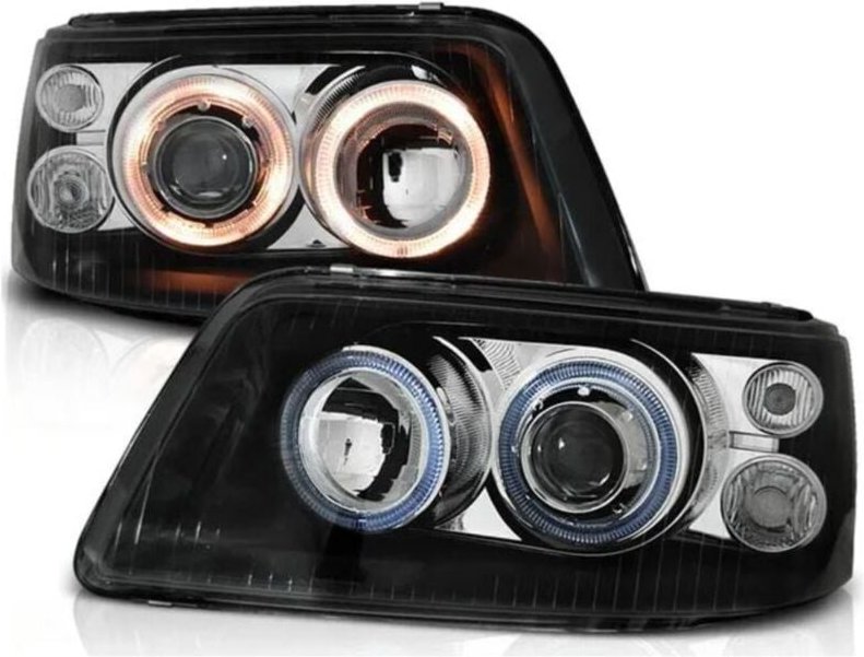 Lampen Scheinwerfer für VW T5 von 2003 bis 2009 schwarz H7/H1 DEPO NEU