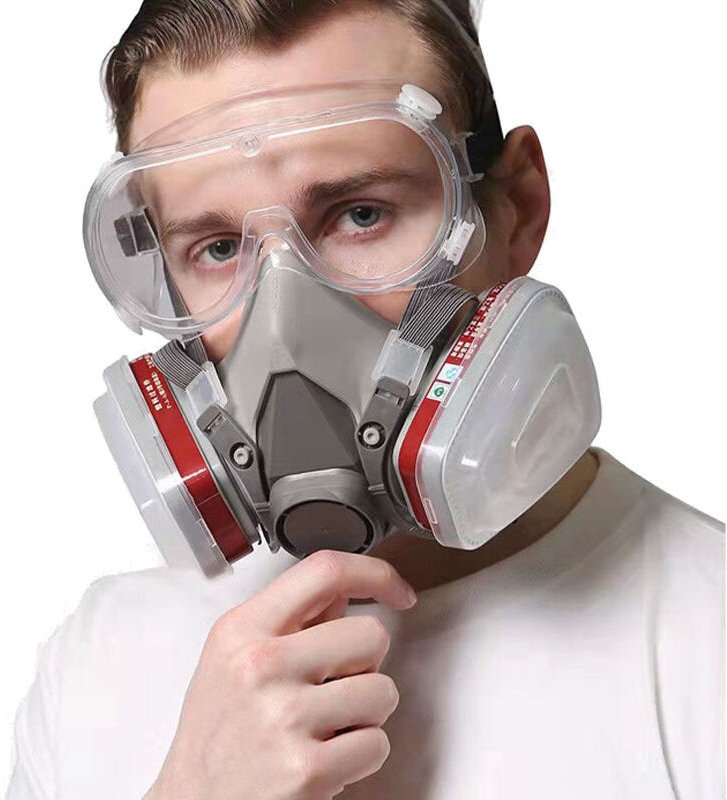 Kcvv - Schutzmasken, wiederverwendbare Halbmaske 6200 mit Schutzbrille zum Malen, gegen organische Dämpfe, Schweißen, Po...