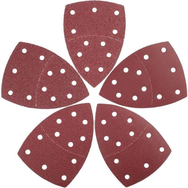 60-teiliges Dreieck-Schleifblatt-Set, 105 x 152 mm, 11 Löcher, je 5 x 40/60/80/120/180/240 Körnung für Multischleifer