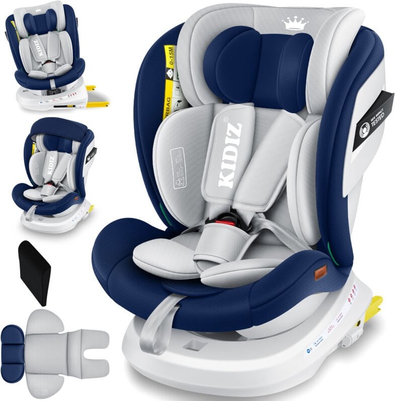 Kindersitz Baby Autositz Kinderautositz Isofix Top Tether 360° drehbar Gruppe 0/1/2/3 ab Geburt 0-36kg Mit Sonnenschutzd...