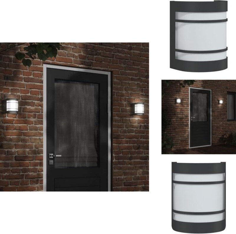 Außenwandleuchte Schwarz Edelstahl - Outdoor Wandleuchte - Gartenleuchte - Edelstahl Lampe - led Wandleuchte - Gartenbel...