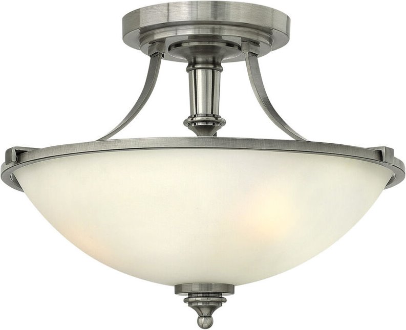 Elstead Truman - 3 Licht Semi Flush Deckenleuchte Antik Nickel, E27