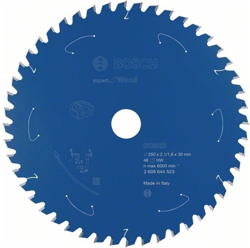 Thumbnail - Kreissägeblatt für Akkusägen Expert for Wood, 250 x 2,1/1,6 x 30, 48 Zähne - Bosch