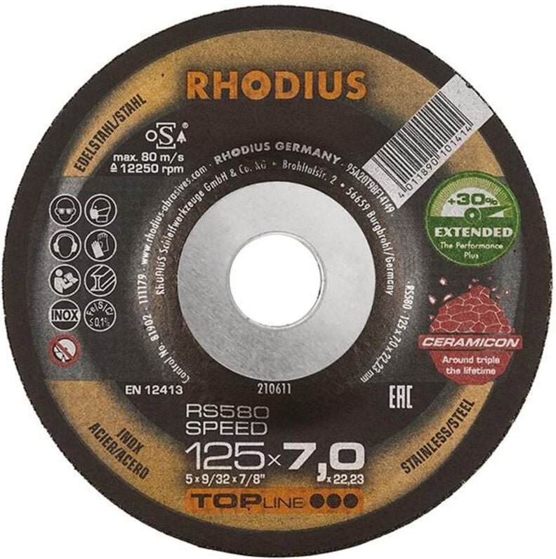 Thumbnail - Rhodius - Schruppscheibe rs 580 speed extended 115 x 7,0 x 22,23 mm