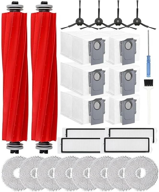 Yivy Zubehör für Roborock Q Revo/P10 – Zubehörset für Saugroboter – Ersatzteile mit 2 Hauptbürsten, 6 Staubbeuteln, 8 Re...