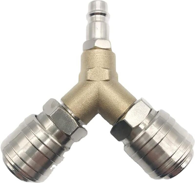 Druckluftverteiler, Druckluftanschluss, Druckluftschalter mit zwei 1/4-Zoll-Gewindeanschlüssen, rostfreies Messing, komp...