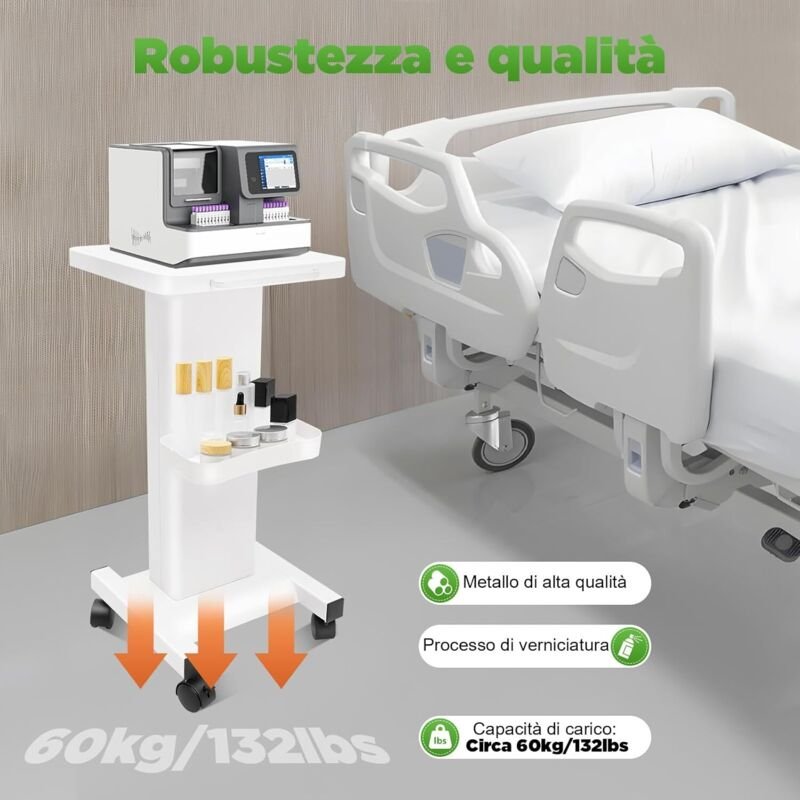 Mobiler Schönheitssalon Wagen - Schönheitsinstrumenthalter - Spa-Zubehör Werkzeuge - Versatile Service mit Rädern - Weiß