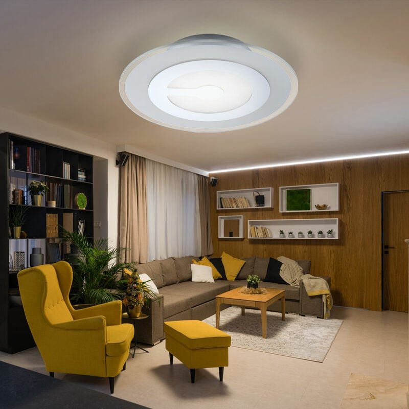 Thumbnail - 9 Watt Decken led Gästezimmer Leuchte Glas weiß satiniert Chrom Beleuchtung Globo 41698-3