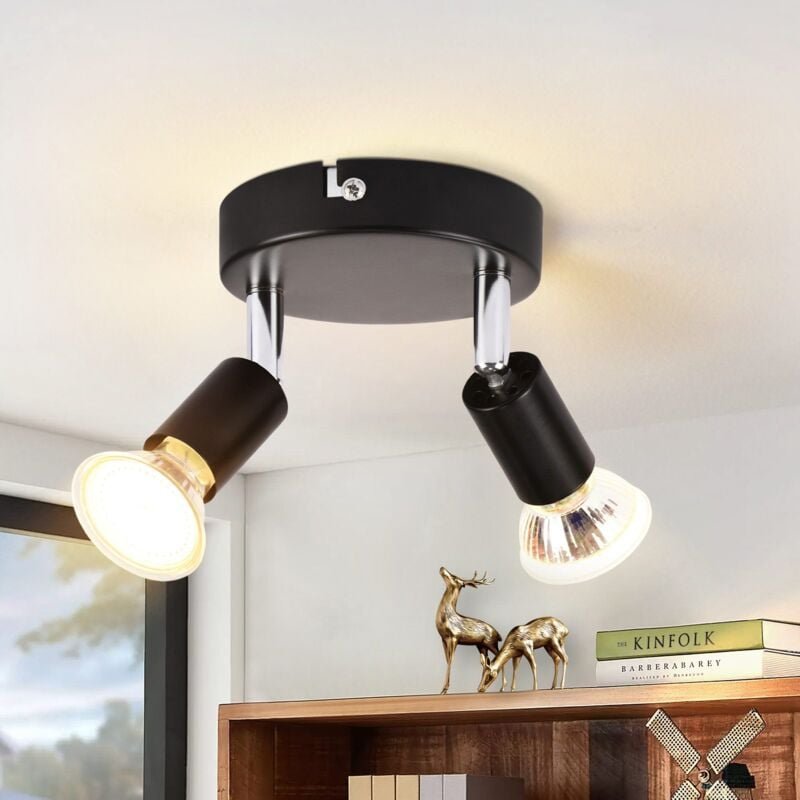 Thumbnail - Deckenstrahler led GU10 Küchenlampe - Deckenlampe 2 Flammig Rund Schlafzimmerlampe Modern Flurlampe 350° Deckenleuchte S...