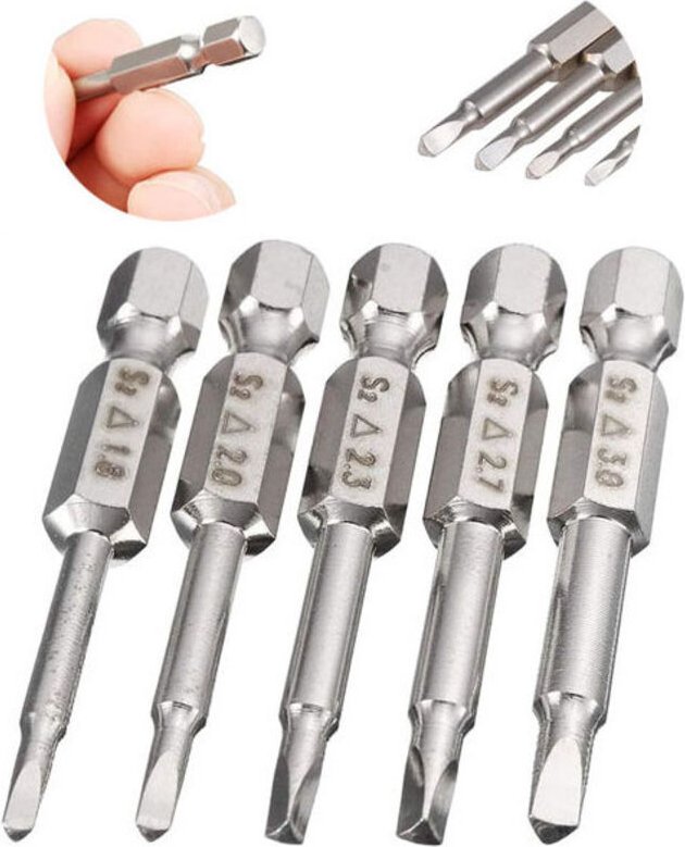 5-teiliges Elektro-Schraubendreher-Bits-Set mit Sechskantschaft und dreieckigem Kopf, 50 mm Sechskantschaft, magnetische...