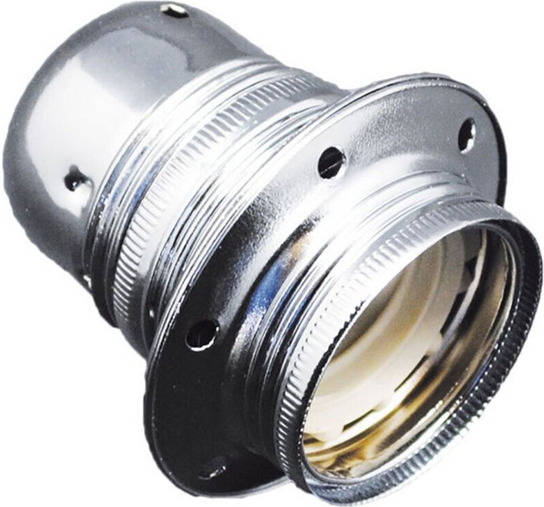 F-bright - Lampenfassung e27 Metall, 100 w 250 v, silber, ø60 x 40 mm (eingeschweißt)