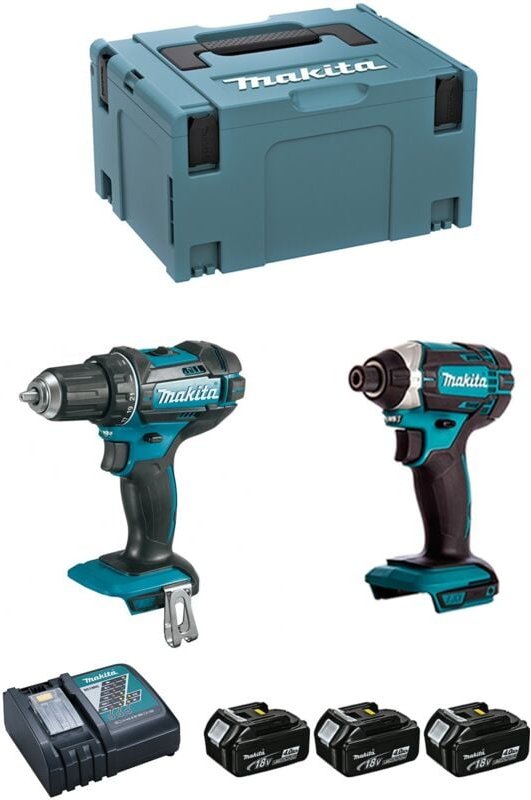 Thumbnail - Makita - Kit DLX2127MJ1 (DDF482 + DTD152 + 3 x 4,0 Ah + DC18RC + makpac 3)