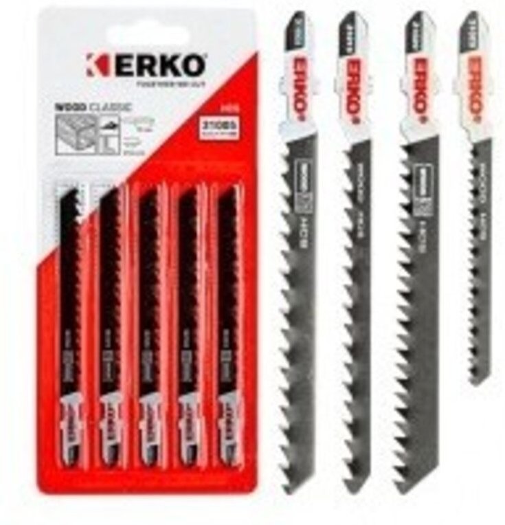 Sägeblätter für Stichsägen HCS für Holz – Wood Classic Bezeichnung 5 Lamellen119bodenture 12 ZpI (2 mm) Befestigung 't' ...