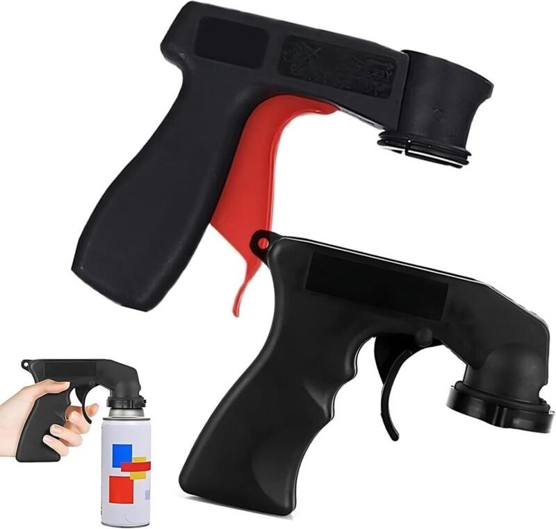 Farbpistolengriff, 2 Zubehörteile für die Farbspritzmaschine (eines schwarz, eines rot), Spritzpistole für Aerosoldosen,...