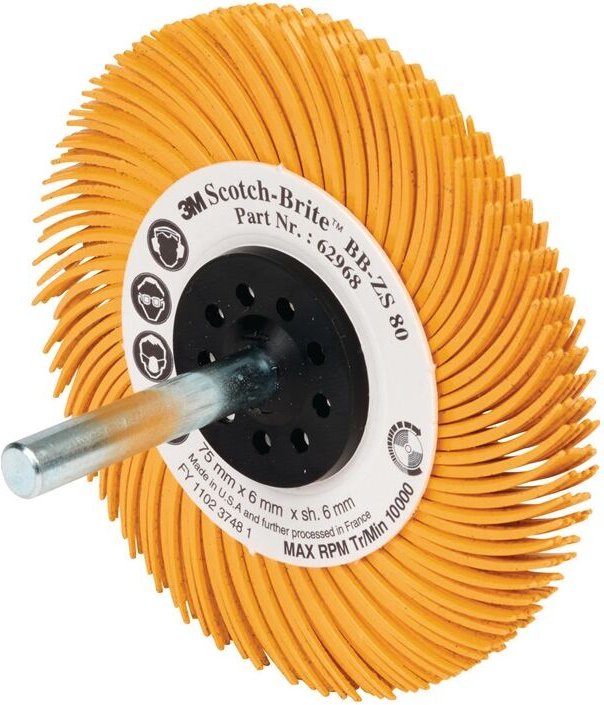 3M 62968 Radialbürstenscheibe BB-ZS Typ C D. 76,2 mm Körnung 80 gelb 15000 min-¹