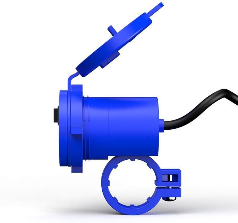 BlueWaterproof Motorrad-USB-Ladegerät 12 v, universelle Motorrad-Lenkerhalterung, wasserdichtes USB-Motorrad-Ladegerät, ...