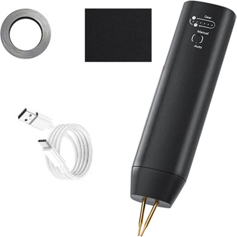 Saldatrice a punti portatile a doppio impulso H1, piccola saldatrice portatile per uso domestico, kit fai-da-te con batt...