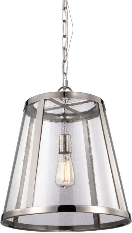 Elstead - Harrow - 1 leichter mittlerer Deckenanhänger aus poliertem Nickel, E27