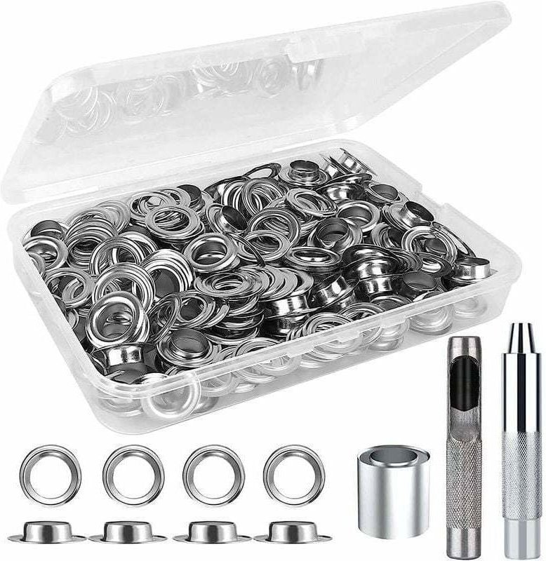 12 mm Ösen-Werkzeugsatz – 120 Sets Metallösen – Ösen-Werkzeuge für Heimwerker-Vorhänge, Planen, Segeltuch, Zeltreparatur