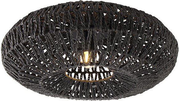 Retro-Deckenleuchte schwarz Seil 50cm - Lina