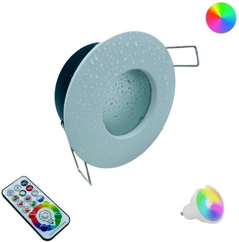 Trade Shop Traesio - Trade Shop - LED-Einbaustrahler für Badezimmer, Duschkabine, RGBW-Lampe, 10 w, GU10, Farblichtthera...