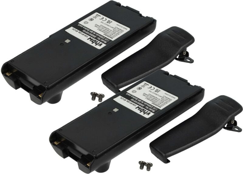 vhbw 2x Akku kompatibel mit Icom IC-F41GS, IC-F41GT, IC-F40GS, IC-F40GT Funkgerät, Walkie Talkie (2300 mAh, 7,2 V, NiMH)...