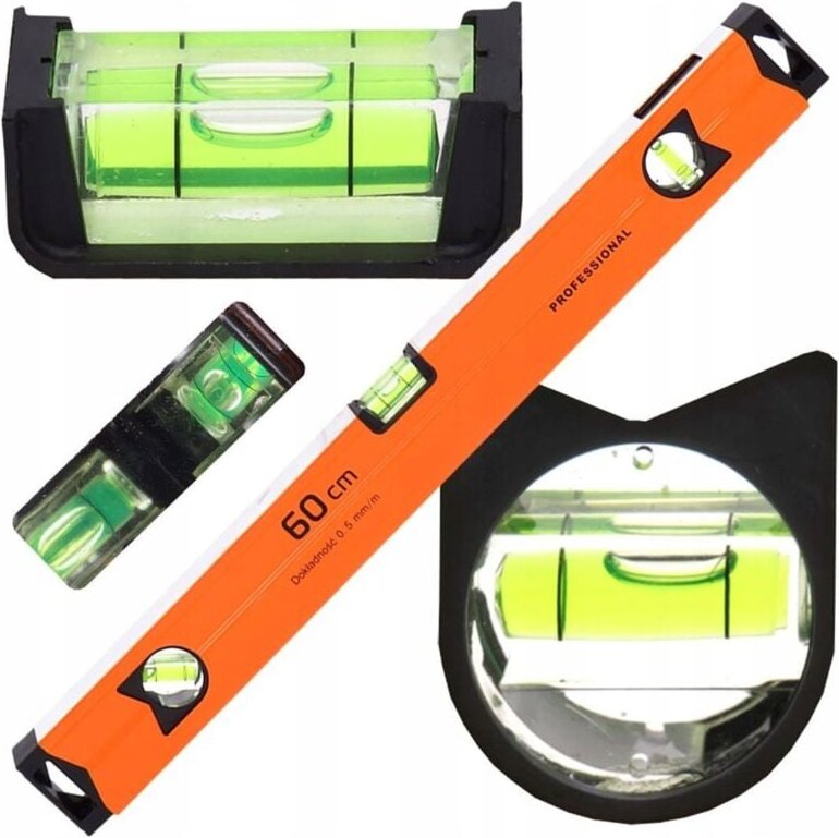 Aluminium Wasserwaage MIT MAGNET Magnetisch 60cm 3 Vibels Wasserwaage