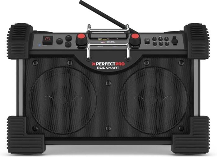Baustellenradio rockhart mit integriertem Akku + Ladegerät - Perfectpro