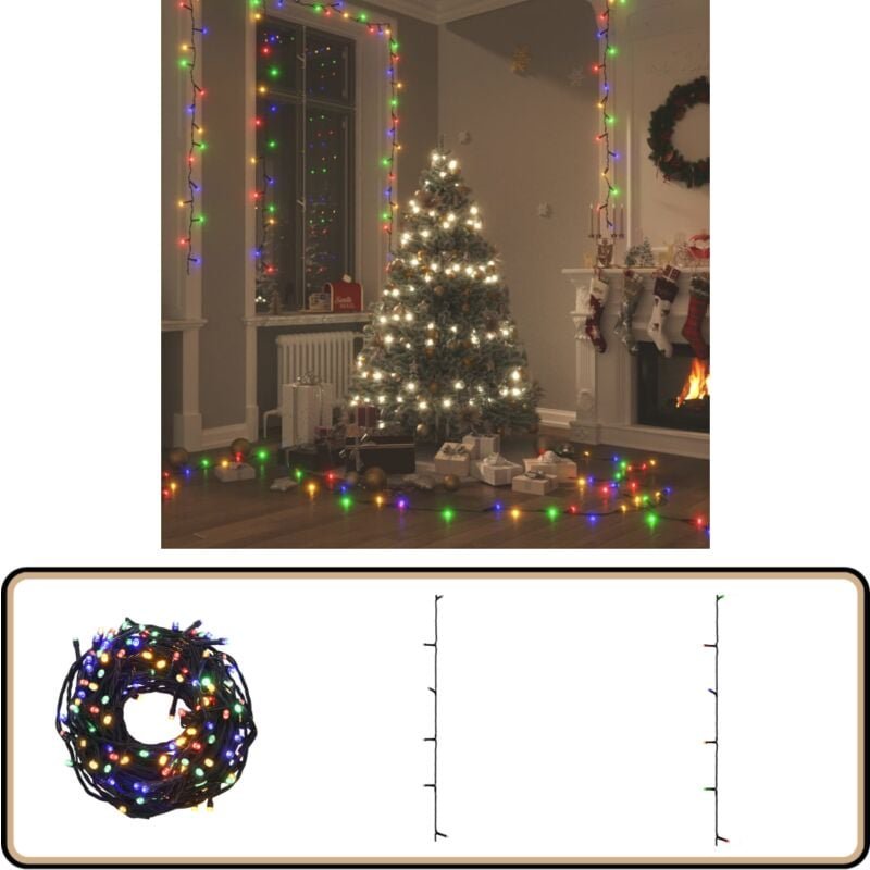 Lichterkette mit 400 LEDs Mehrfarbig 40 m 8 Lichteffekte - Weihnachtsdeko - LED-Lichtringe - Outdoor Beleuchtung - Party...