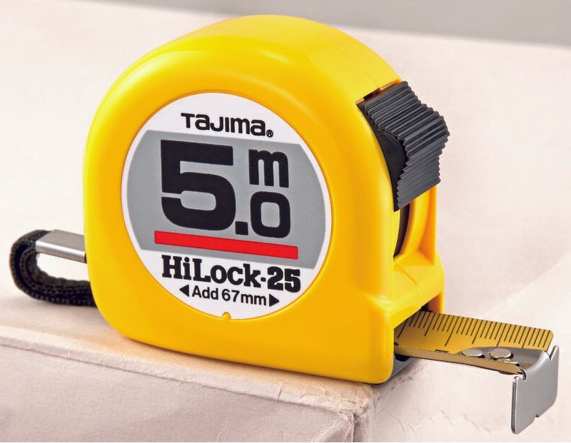 Tajima Bandmaß HI LOCK beschichtetes Stahl-Band Länge 7 m Breite 25 mm Maßband