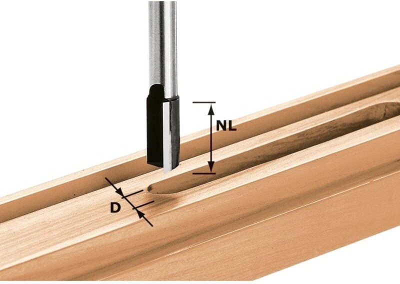 Hw S8 D15/20 Nutfräser 15 x 20 x 60 x 8 mm ( 490965 ) für Oberfräse of 900, of 1000, of 1010, of 1010 r, of 1400, of 200...