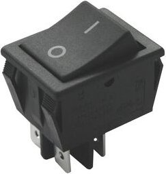Electro Dh - Bipolar 16A/250V Faston on-off Schalter Schwarz 11.405.I/N 8430552016587