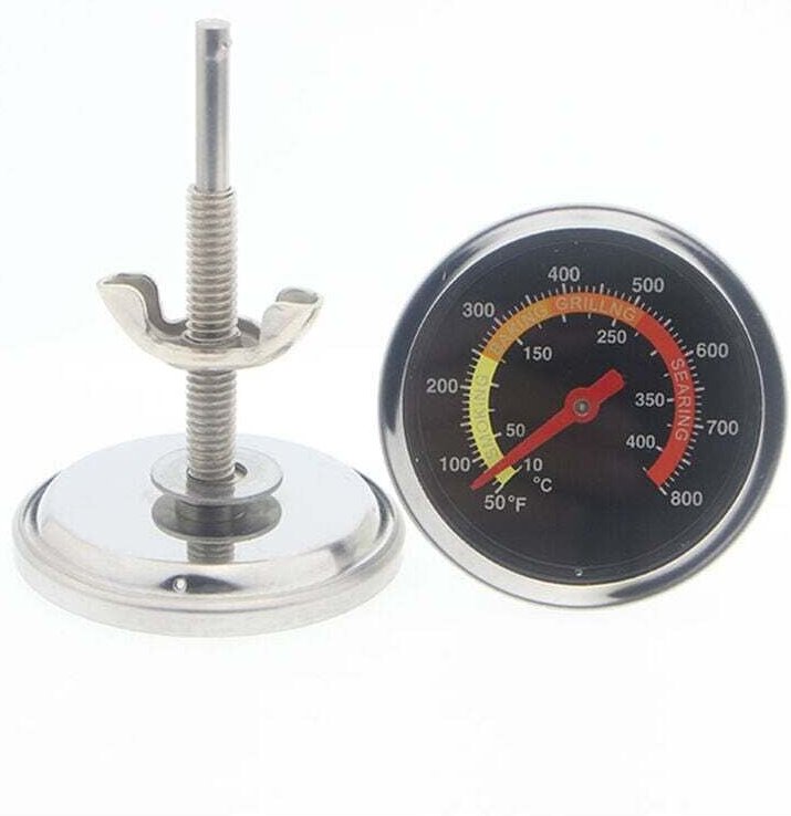 Analoges Kochthermometer, temperaturbeständig, für BBQ, Grill, Töpfe, Aufläufe, Smoker, 10°C bis 400°C, Durchmesser 6 cm...