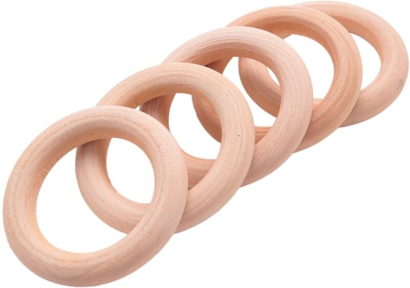 5x Holzring zum Basteln DIY Schmuck 50mm