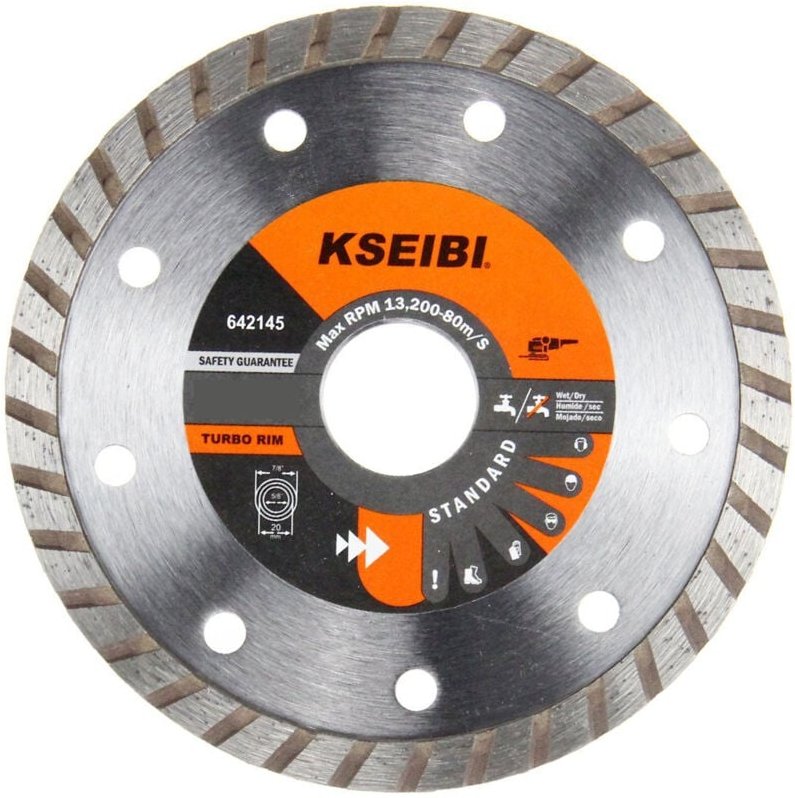 Diamantscheibe, 125 mm, zum Schneiden von Keramiksteinen, verstärkten Betonpflastersteinen, Klinker, Granit, Asphalt, Ba...