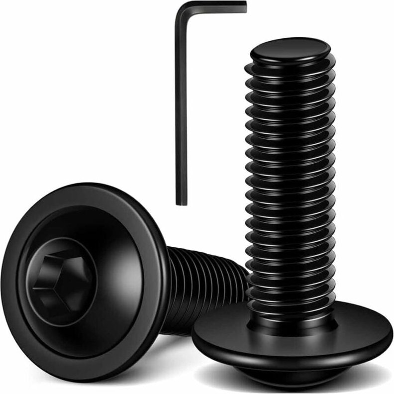 4 Stück M6x40mm Linsenkopfschrauben Aus Kohlenstoffstahl, Schwarz Mit Innensechskant, Ideal Als Möbelschrauben, Inklusiv...