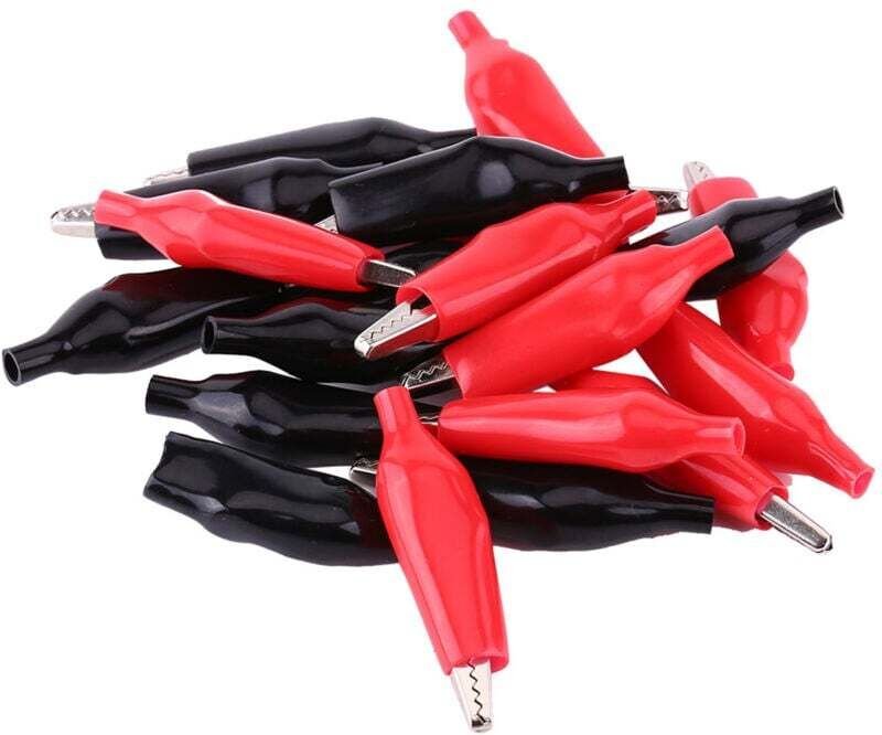 Ulisem 45 mm elektrische Krokodilklemmen, Multimetersonden, Metallklemmen mit Isolierabdeckung, 20 Stück