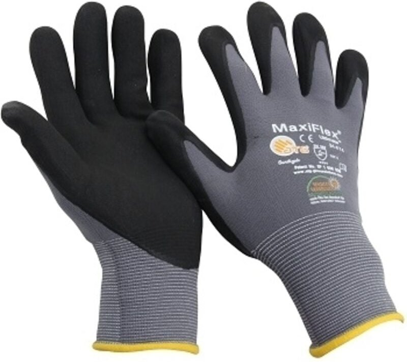 FP - atg MaxiFlex Ultimate Nylon-Strickhandschuh grau/schwarz 34-874 Größe 12