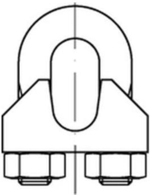 DIN 741 Drahtseilklemme A 2 6 mm / M 5 1/4 A 2 50 Stk