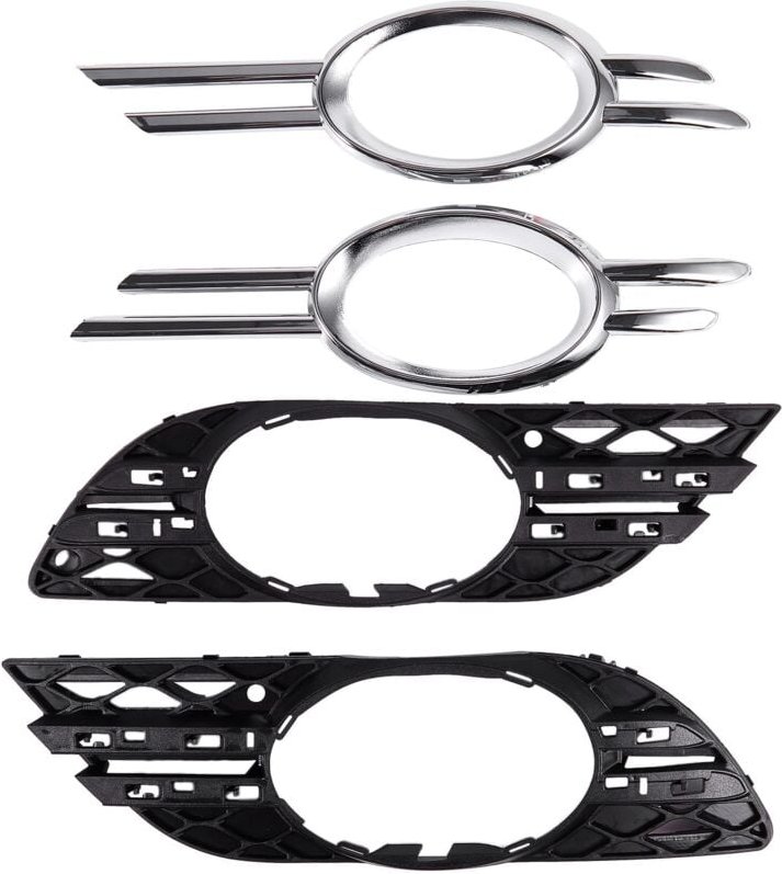 4Er FrontstoßStange Nebelscheinwerfer Chrom Grill Zierblende Links Rechts für 2007 2008 2009 W211 E320 E350 E550 E63
