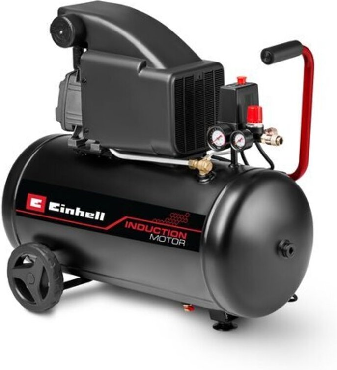 Einhell Kompressor TC-AC 270/50/10 (1800 W, max. 10 bar, 50-Liter-Tank, ölgeschmiert, Manometer für Arbeitsdruck und Kes...