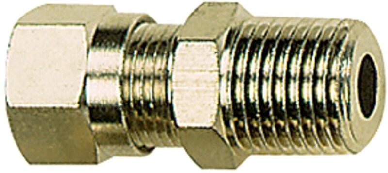 Gerade Einschraubverschraubung r 1/4 a., Rohr-Außen-Ø10, ms vern. - Riegler