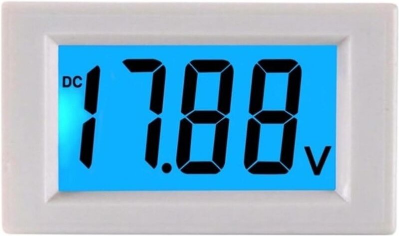 Digitales LCD-Spannungsmessgerät für 12 V und 24 V Gleichstrom, Spannungsanzeige für Gabelstapler D85-131 (Schwarz, DC 7...